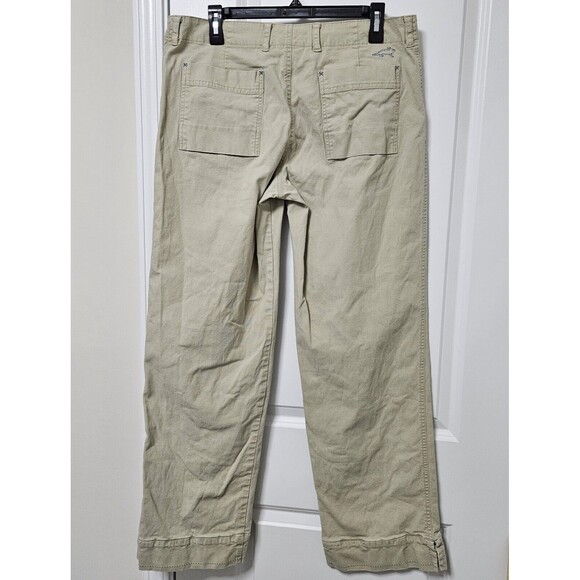 Horny Toad Pants Women’s 12 (34x30.5) Tan Straight Leg Ankle Side Slit Pockets - Picture 10 of 10